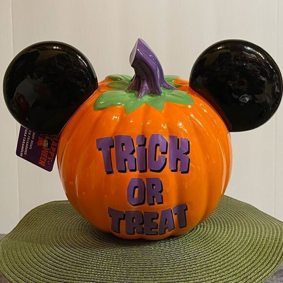Disney Parks Mickey Mouse Pumpkin Candy Bowl NWT - Picture 8 of 13